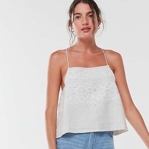 Embroidered Linen Apron Tank Top